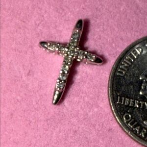 white diamond gold cross pendant 10k white gold